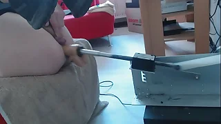 Hard anal machine roger using cock as a clit makes him cum hard